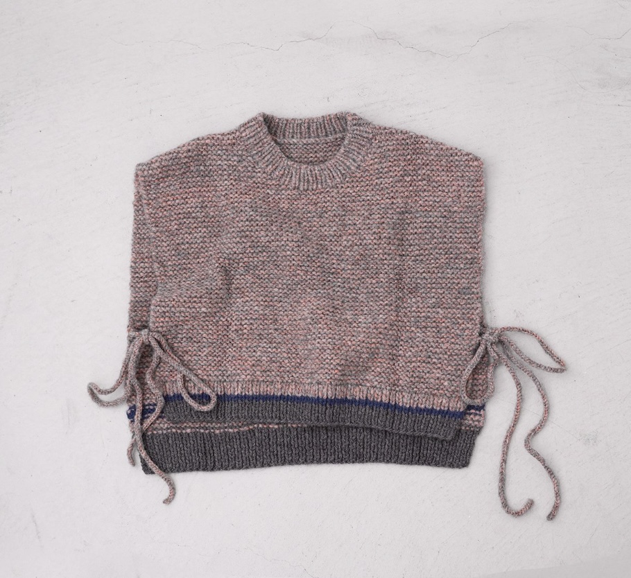 モンマル・キット　※グレー×ネオンオレンジ系（ワタシは私の時間を纏う   atelier naruse × DARUMA ニットパターンブック